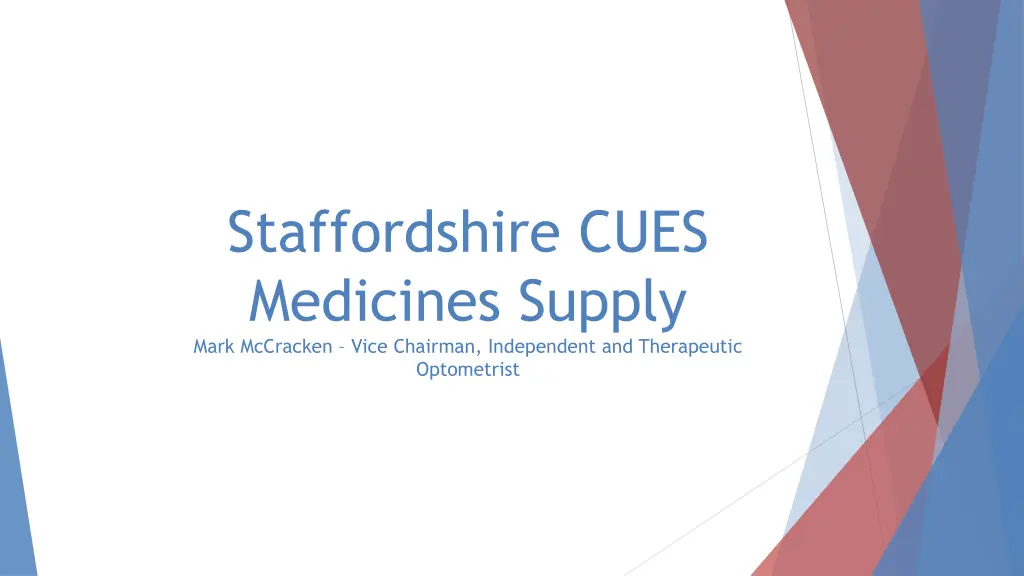 staffordshire cues medicines supply mark