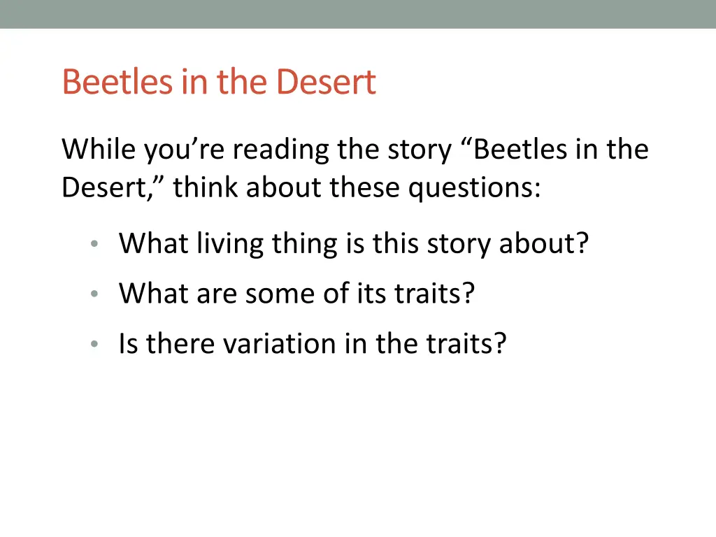 beetles in the desert