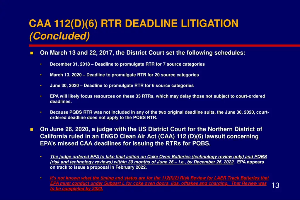 caa 112 d 6 rtr deadline litigation concluded