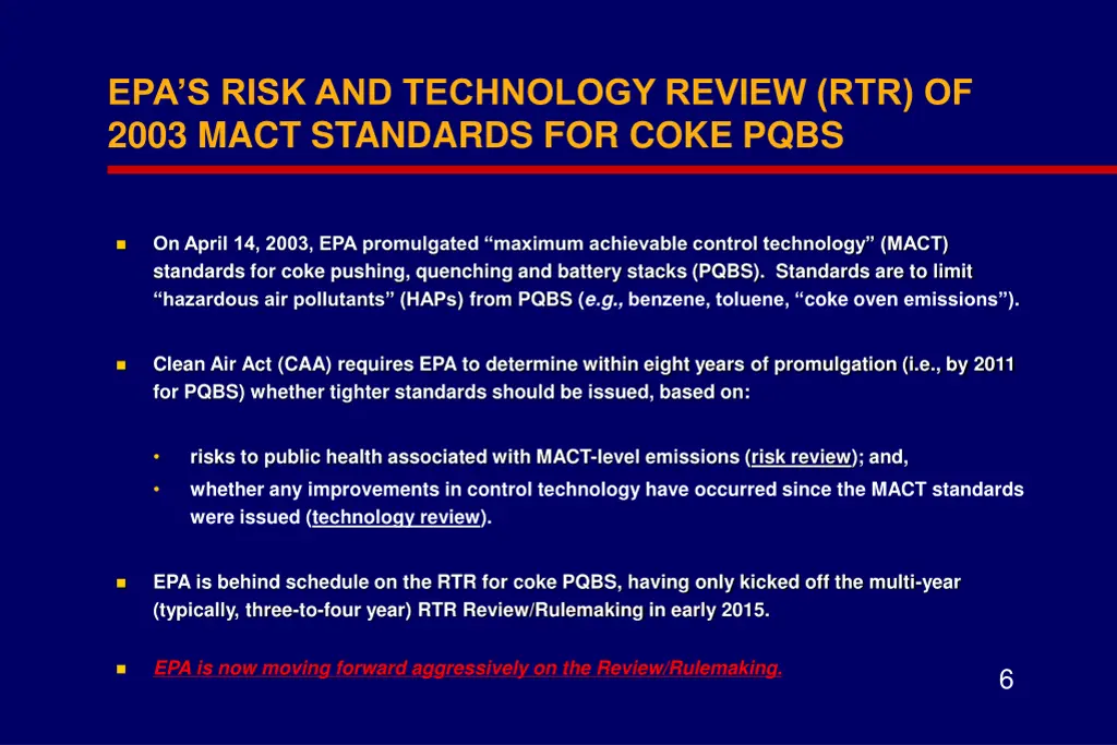 epa s risk and technology review rtr of 2003 mact