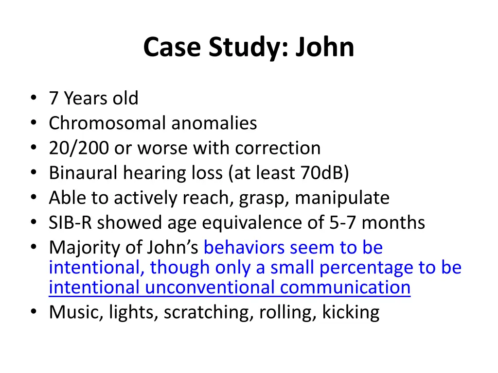 case study john