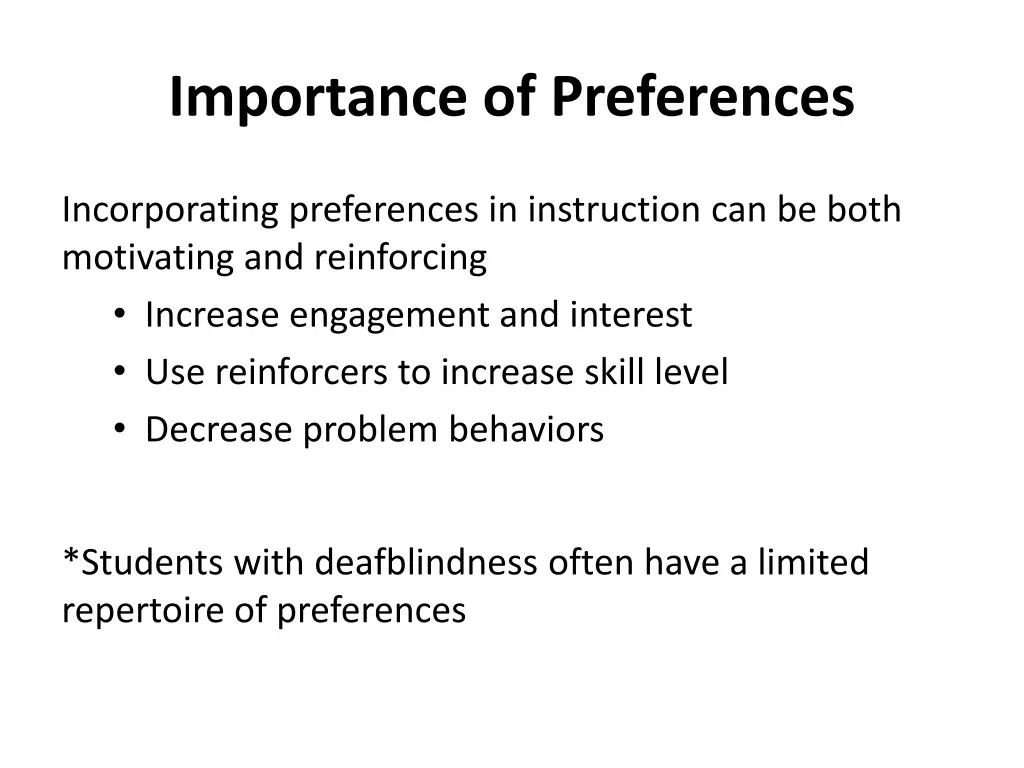 importance of preferences