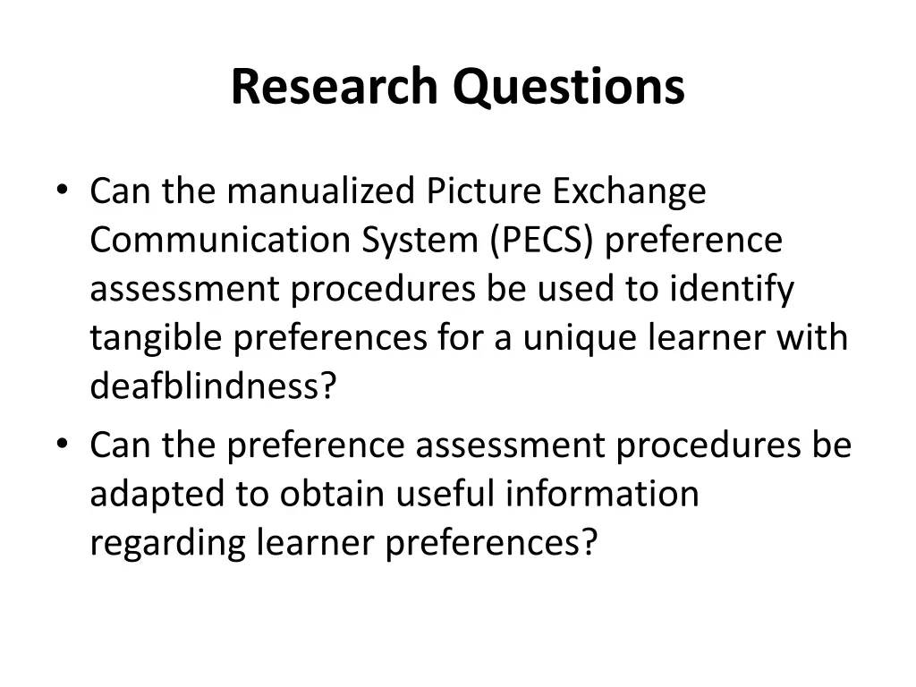 research questions