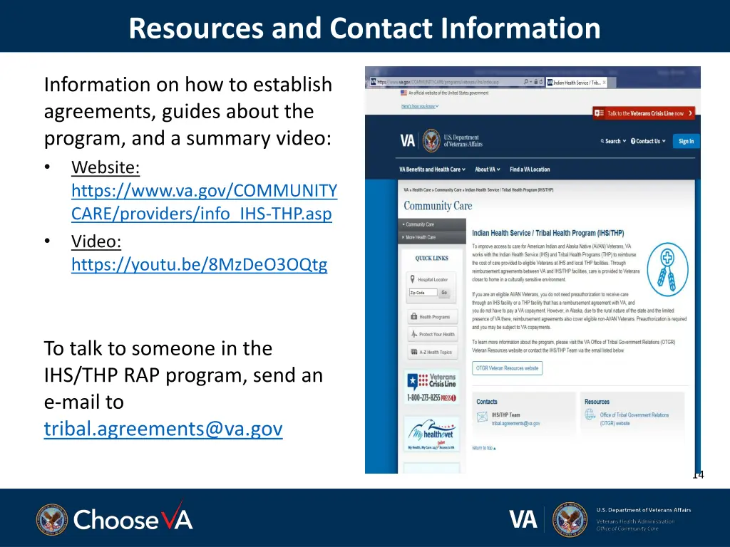 resources and contact information