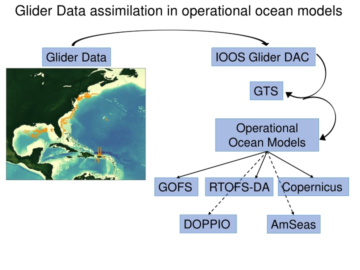 glider data assimilation in operational ocean