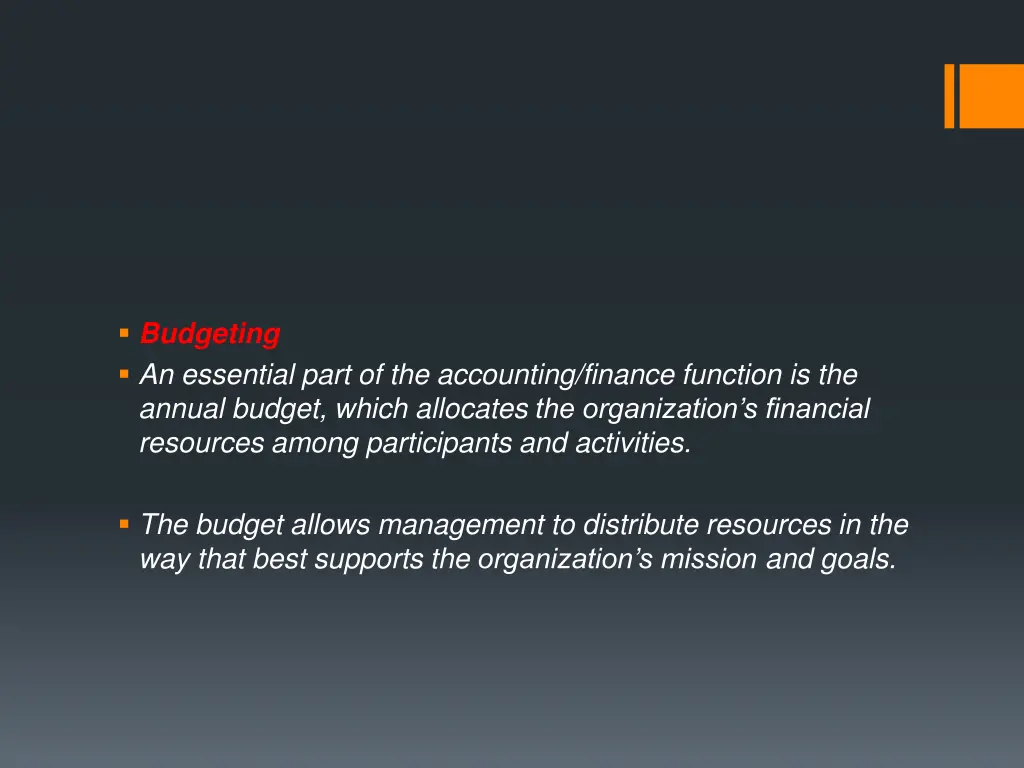 budgeting an essential part of the accounting