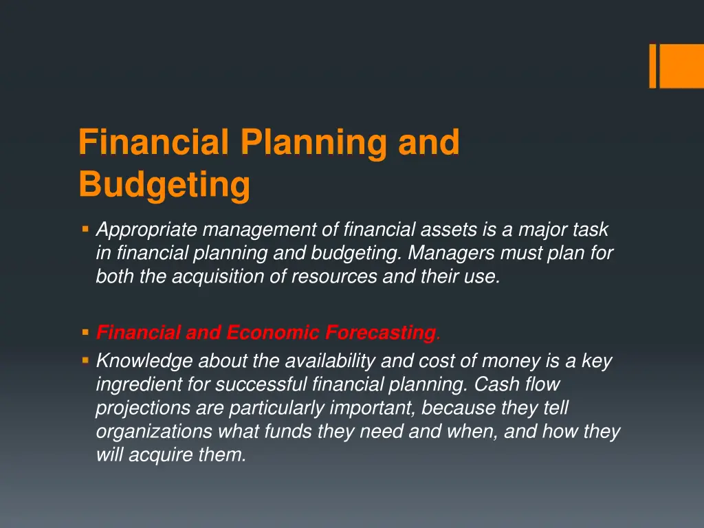 financial planning and budgeting