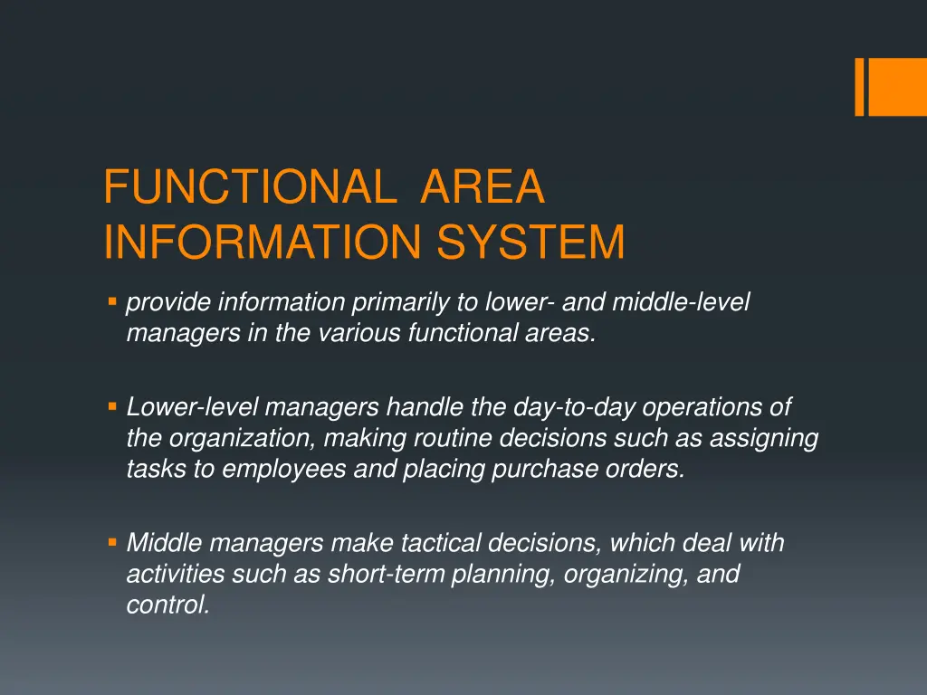 functional area information system