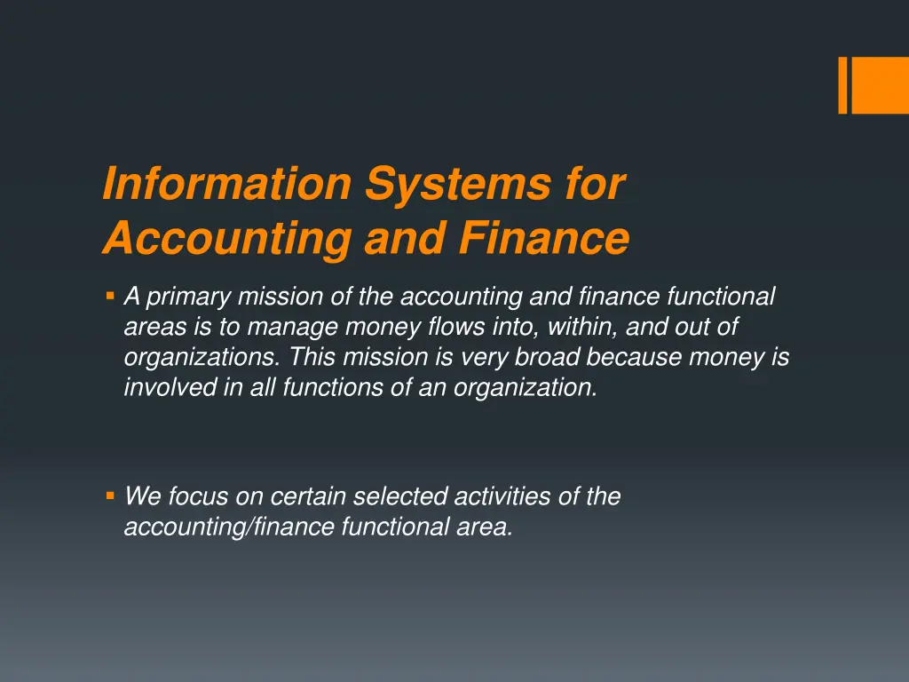 information systems for accounting and finance