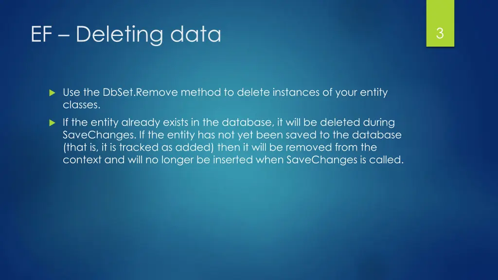 ef deleting data