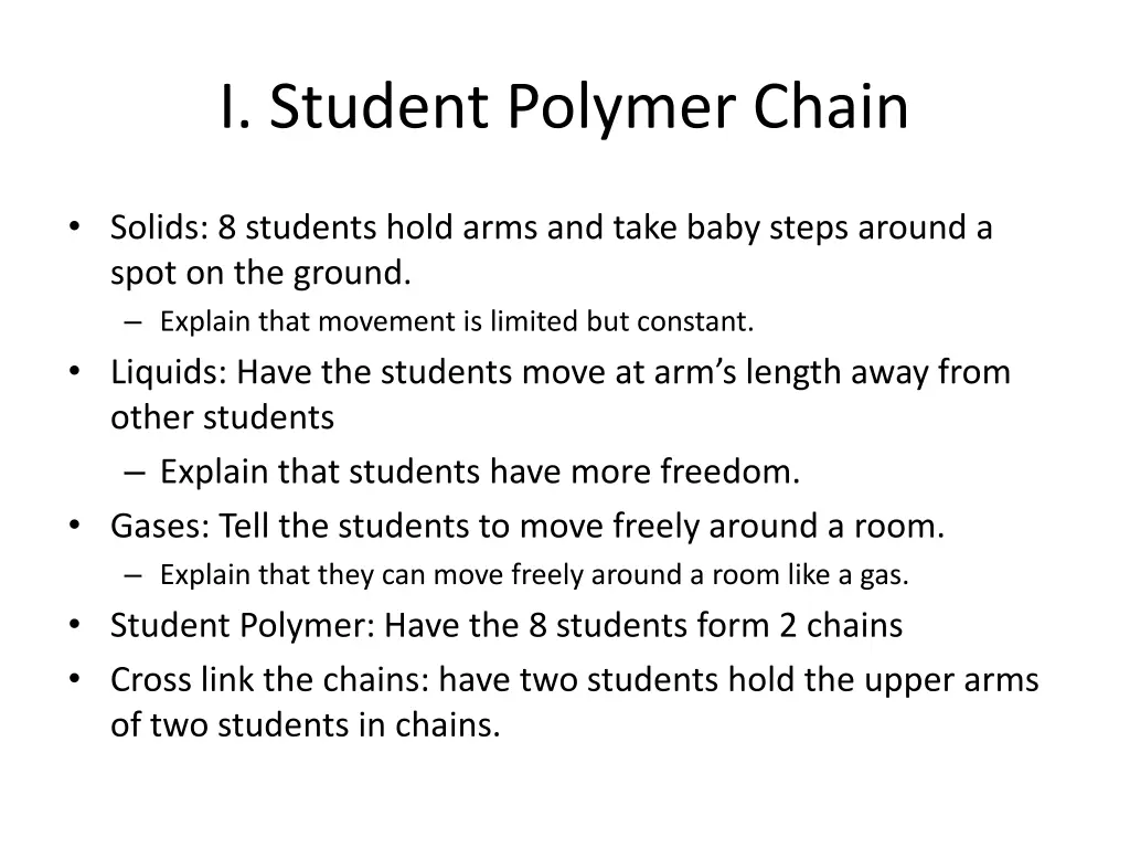 i student polymer chain