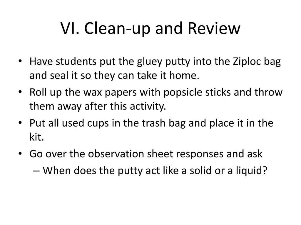 vi clean up and review