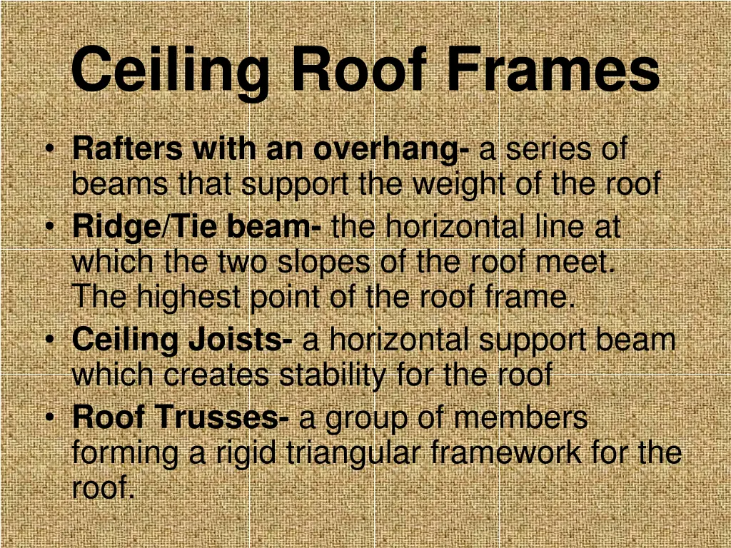 ceiling roof frames