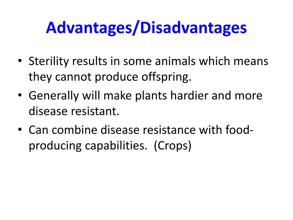 advantages disadvantages 1