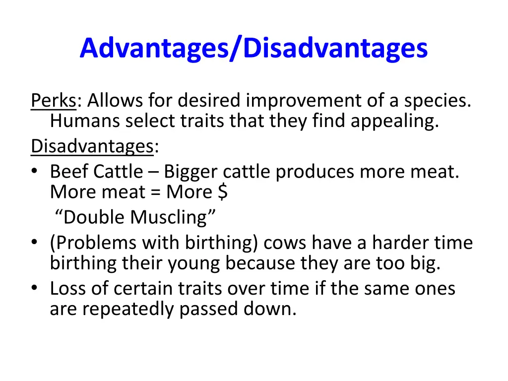 advantages disadvantages