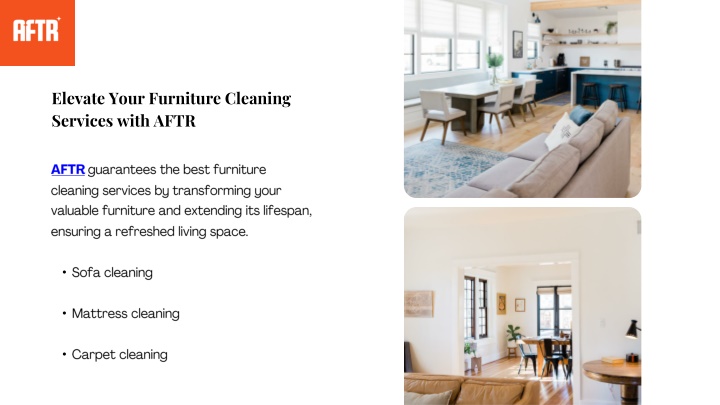 elevate your furniture cleaning services with aftr