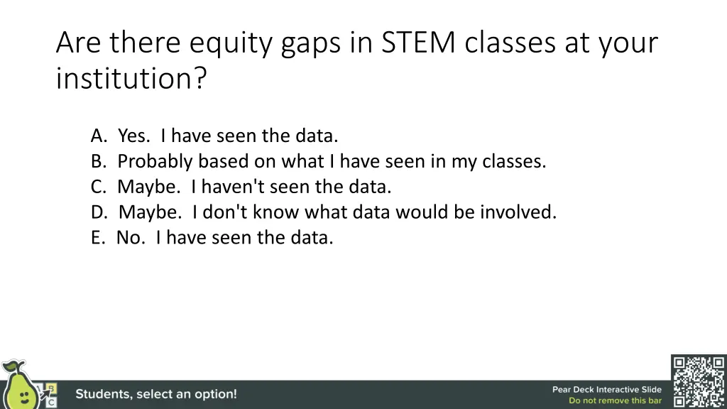 are there equity gaps in stem classes at your