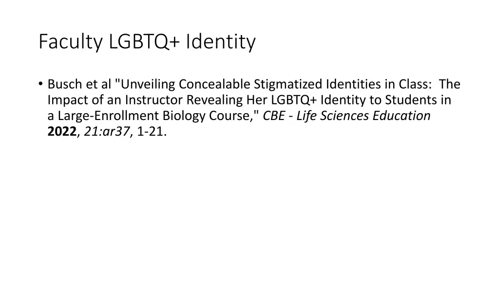 faculty lgbtq identity