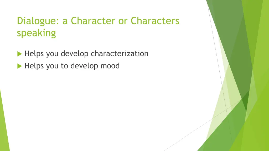 dialogue a character or characters speaking