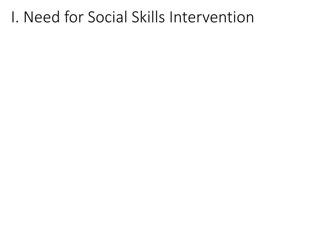 i need for social skills intervention