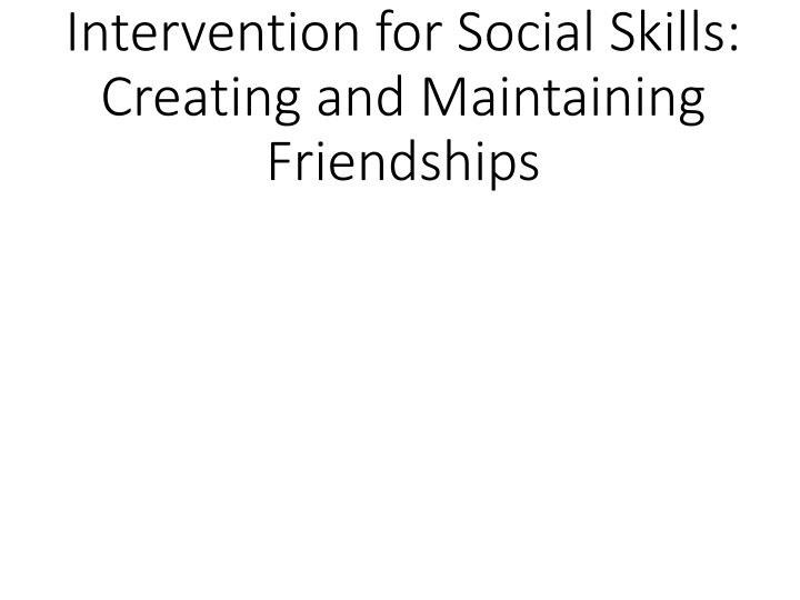 intervention for social skills creating