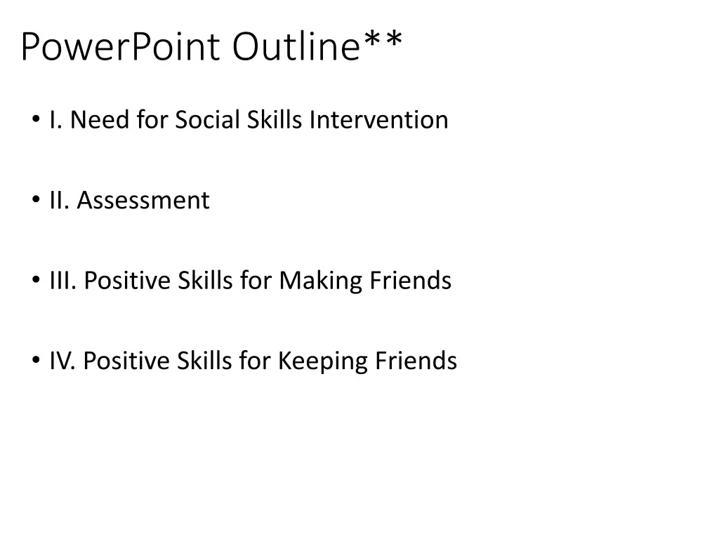 powerpoint outline