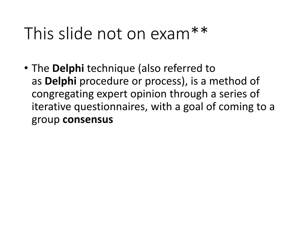 this slide not on exam