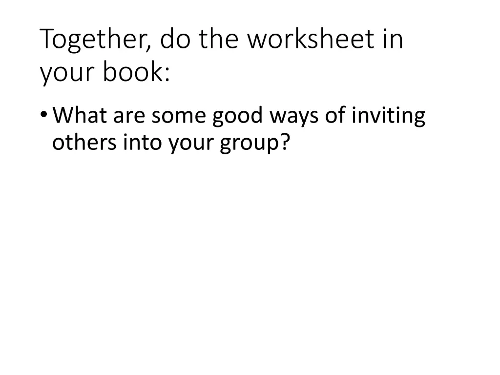 together do the worksheet in your book what