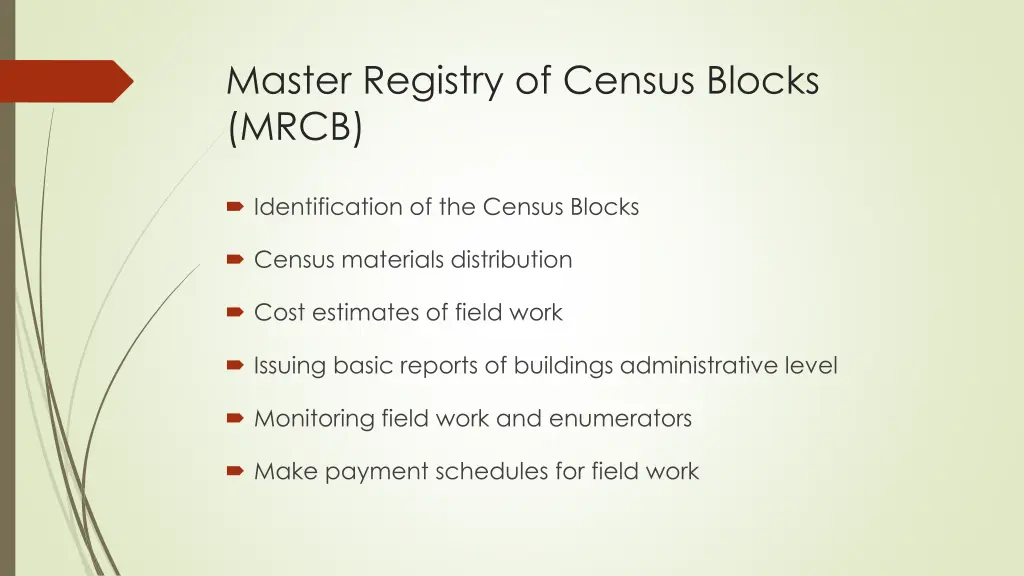 master registry of census blocks mrcb