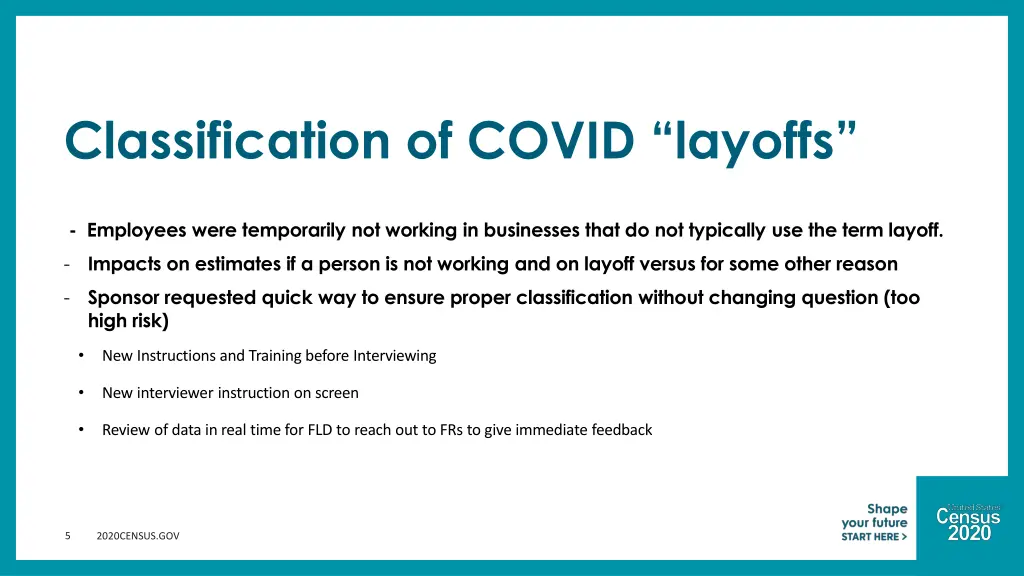 classification of covid layoffs