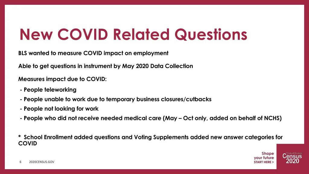 new covid related questions