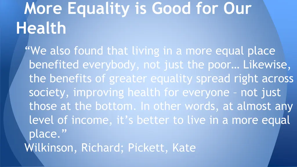 more equality is good for our health