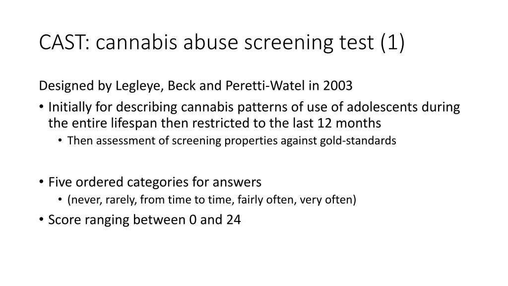 cast cannabis abuse screening test 1