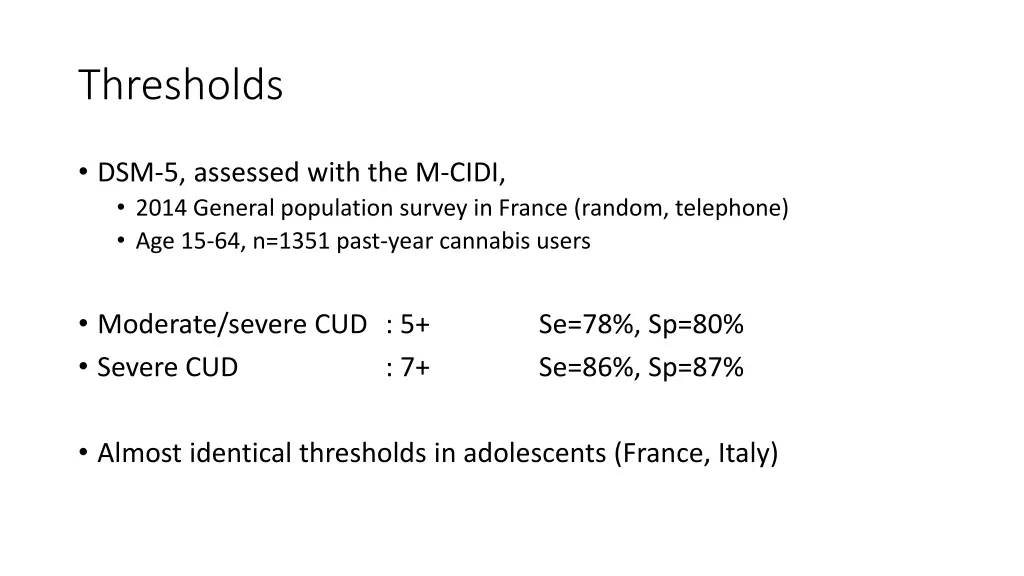 thresholds