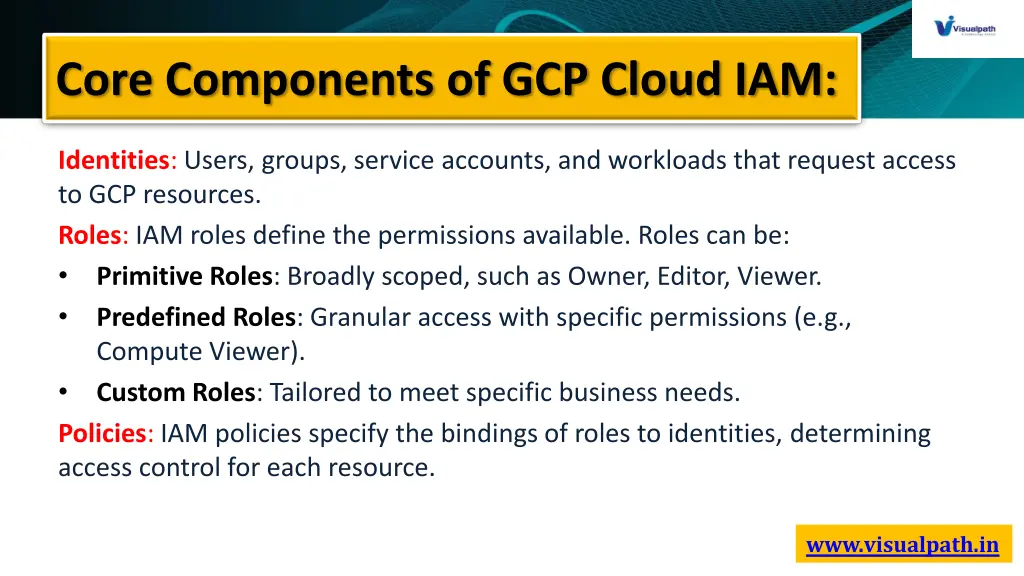 core components of gcp cloud iam