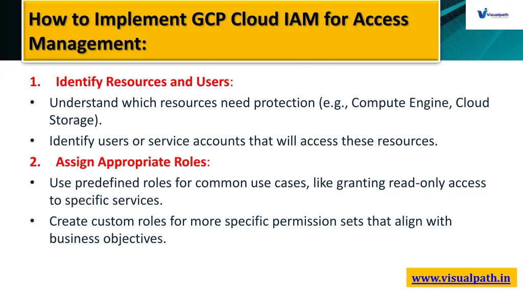 how to implement gcp cloud iam for access