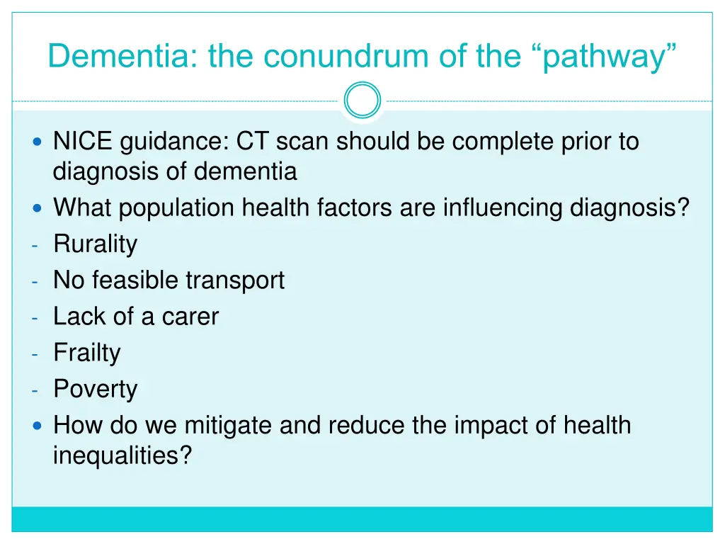 dementia the conundrum of the pathway