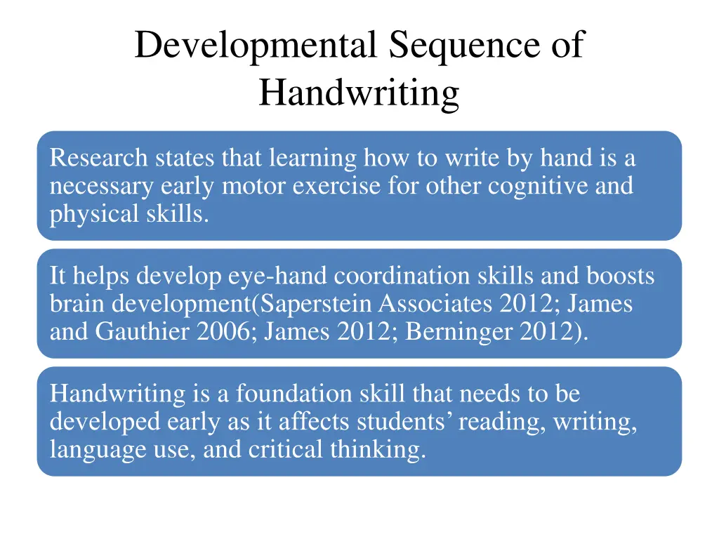 developmental sequence of handwriting