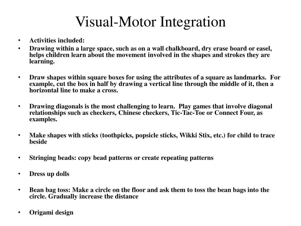 visual motor integration