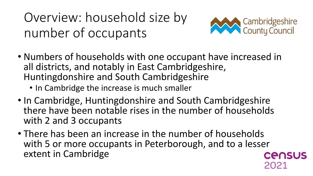 overview household size by number of occupants