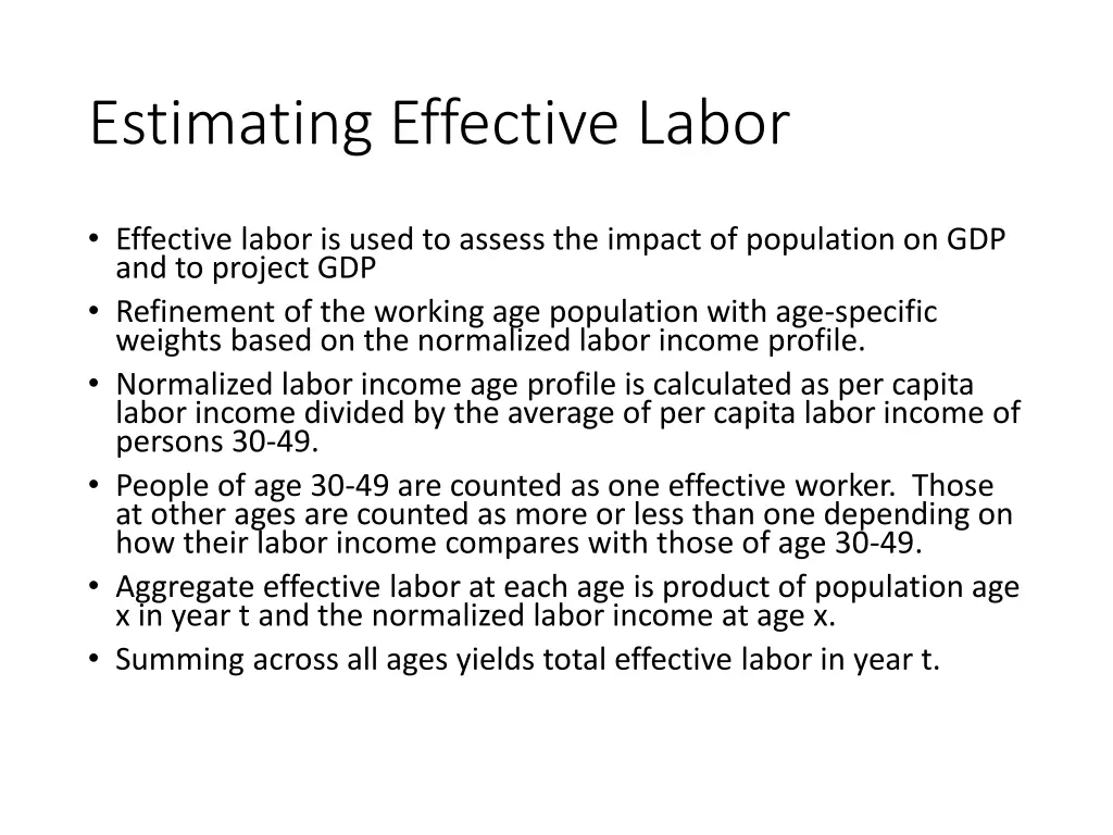 estimating effective labor