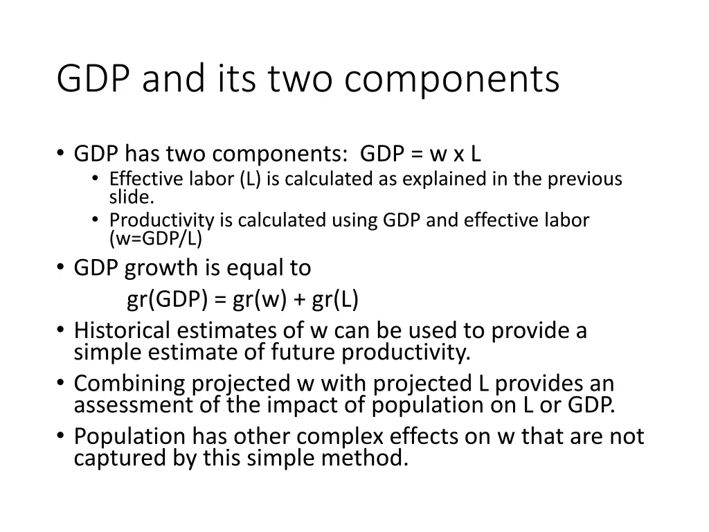 gdp and its two components