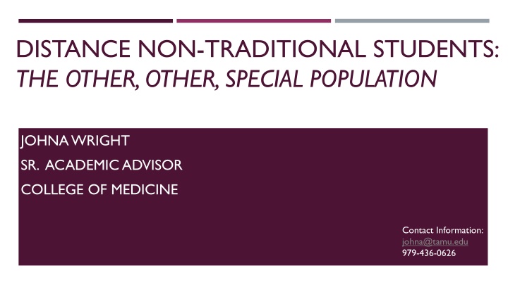 distance non traditional students the other other