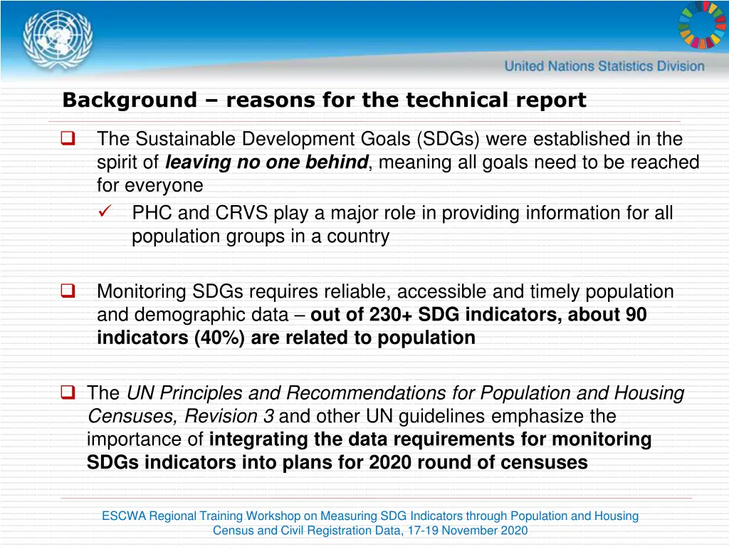 background reasons for the technical report