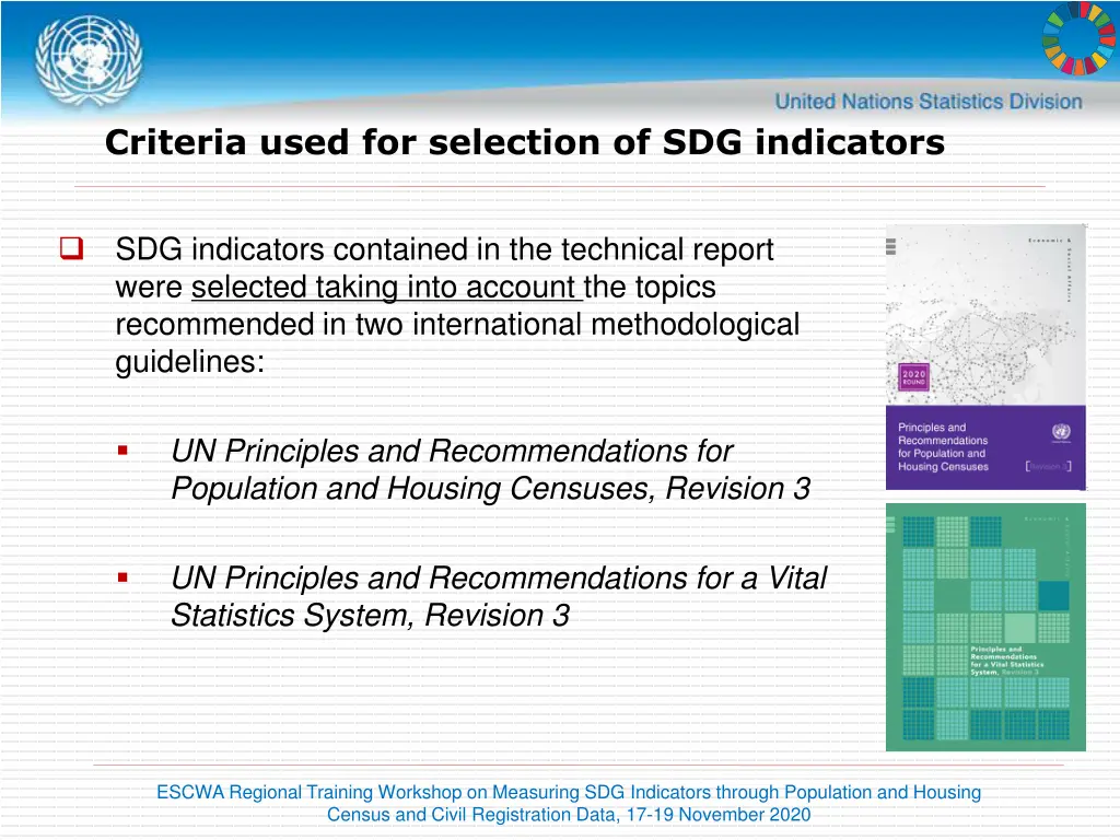 criteria used for selection of sdg indicators 1