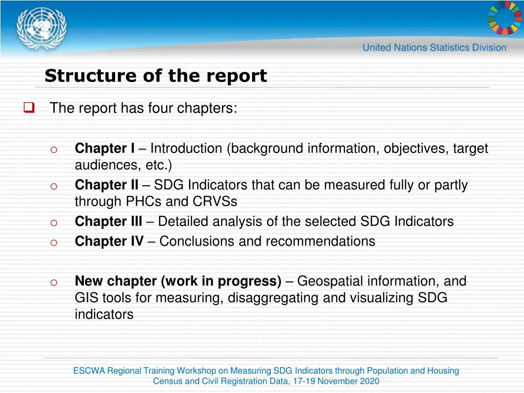 structure of the report