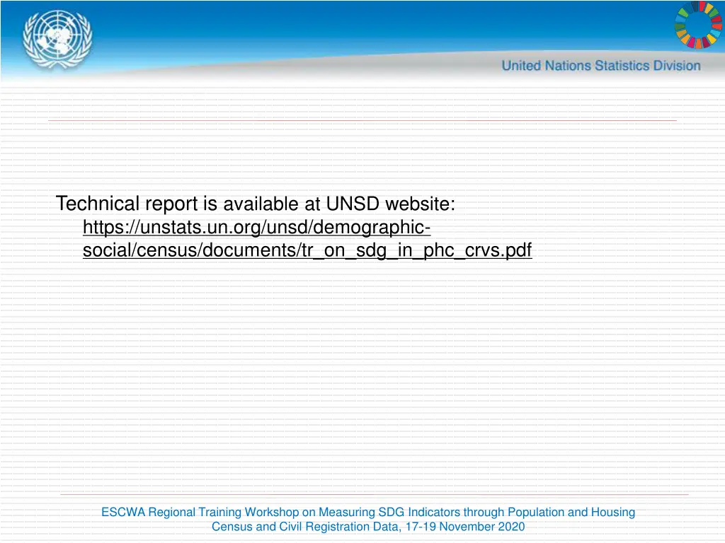 technical report is available at unsd website