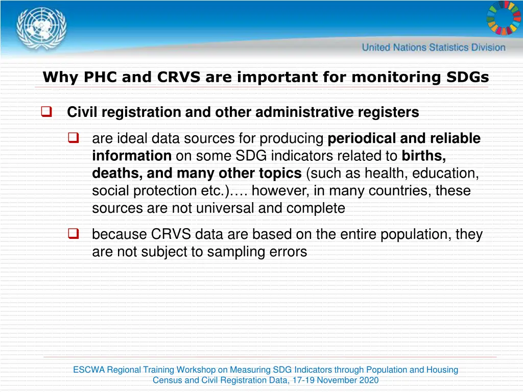 why phc and crvs are important for monitoring sdgs 1