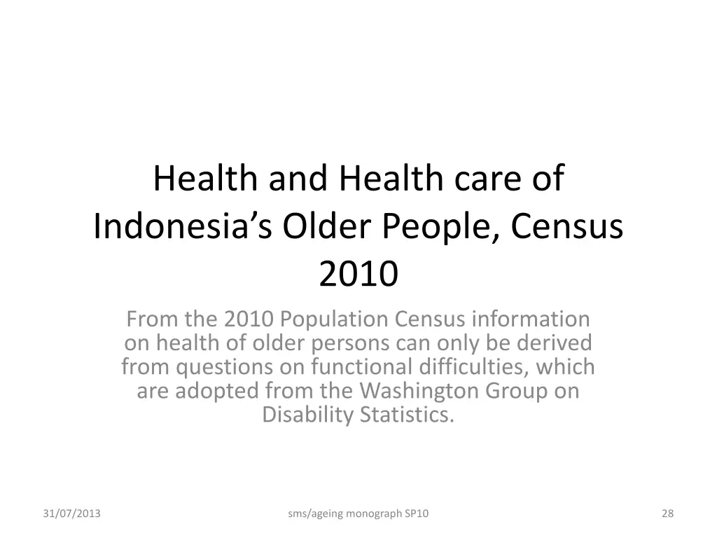 health and health care of indonesia s older