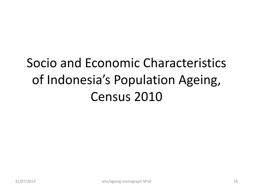 socio and economic characteristics of indonesia